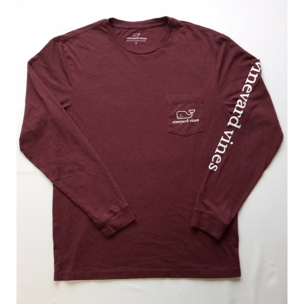 Vineyard Vines Men's Small Long Sleeve Shirt Logos Front and Back